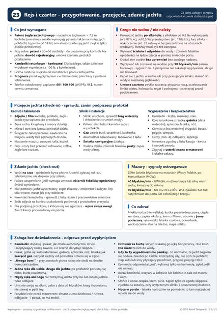 Strona 24: Rejs i czarter - przygotowanie, przejęcie, zdanie jachtu